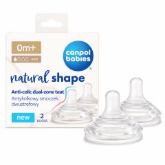 Natural Shape antikolikový dudlík – silikonový, DuoFlex, bez BPA, 0m+