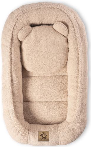 Oboustranné hnízdečko s polštářkem Teddy Boucle - béžové