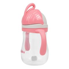Lahvička s brčkem a závažím 280 ml 9m+, bez BPA, růžová (583655)