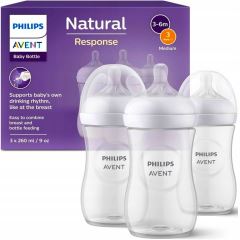 Kojenecké lahve Avent Natural Response antikolik 260 ml, 3ks
