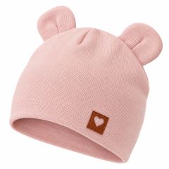 Z&amp;Z, Dvojitá bavlněná čepička s oušky, elastická, sv. růžová