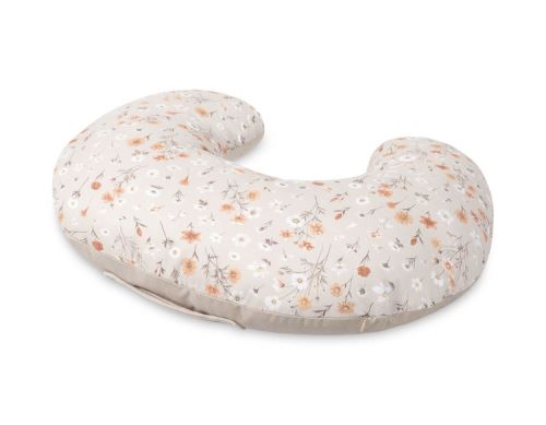 Kojicí polštář Velvet – pohodlný kojící polštář pro maminku a miminko, Květinky, béžové