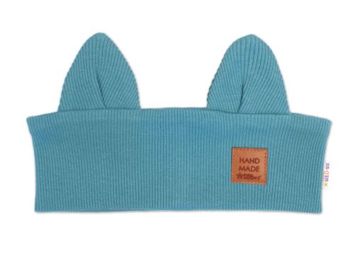 Čelenka Cat s oušky pro děti Hand Made - mořská