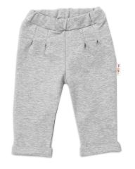 BABY NELLYS Dětská tepláková souprava s volánkem SWEET LADY - růžová, šedá, (2)