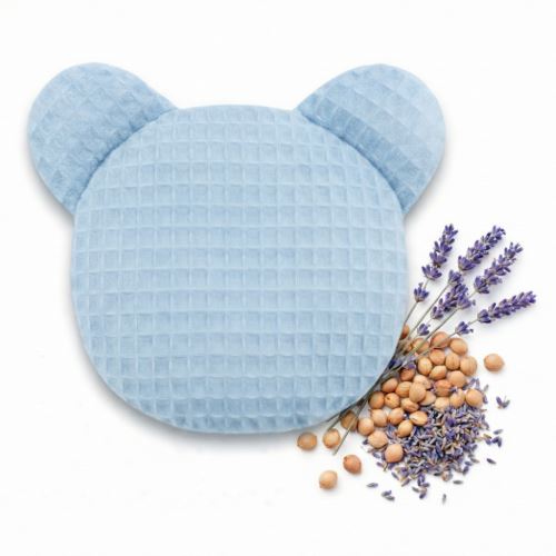 Termofor TEDDY- nahřívací polštářek s třešňovými pecičkami a levandulí - sv. modrý