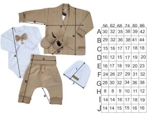 Bavlněná sada, body, kalhoty, motýlek a čepice Elegant Boy 5D, béžová/bílá (4)
