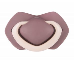 Canpol Babies Sada 2 ks symetrických silikonových dudlíků, 18m+,  PURE COLOR růžová/bordo (2)