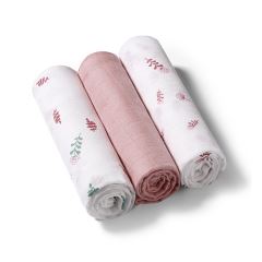 Mušelínové plenky BabyOno, Super Soft růžové, 100% bavlna, 3 ks x 70x70cm, Nature