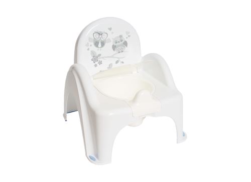 Dětský nočník s melodií a víkem, ergonomický - Sovy v bílé