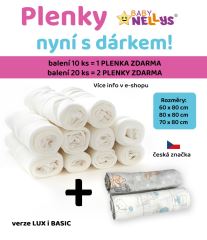 Kvalitní bavlněné pleny TETRA LUX 60x80cm, 20ks v bal. + 2 zdarma (4)