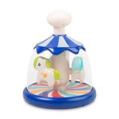 Toyz Edukační hračka Káča s koníky – modrá, kolotoč, 6m+