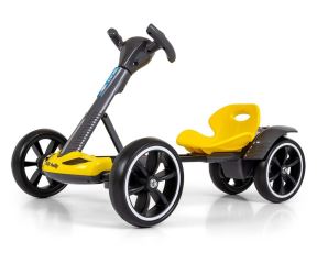 Elektrický gokart BOLT, dětská motokára s dálkovým ovládáním, LED, Bluetooth, žlutá