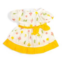 Bigjigs Toys Vzorované šaty se žlutým lemem pro panenku 28 cm