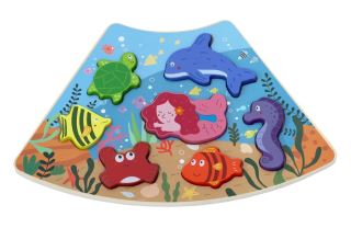 Dřevěné puzzle,  Kruh propojitelné 6 v 1, 42 dílků (2)