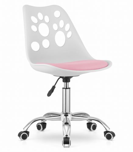 Designová kancelářská židle Bella - bílá, růžová