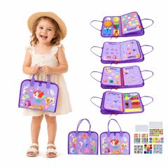 Motorická busy kniha látková – senzorická hračka pro děti 3+, 2Kids Toys - Mořské panny