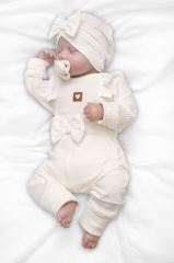 Žebrovaná rostoucí souprava 3D, Baby Girl - smetanová (8)