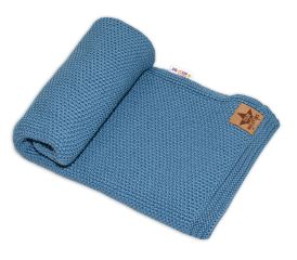 Bavlněná deka, dečka pletená, BASIC, 80x90cm, navy (1)