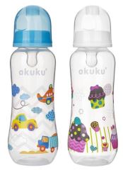 Kojenecká, plastová lahvička Akuku, Dortík, 250 ml - mix barev (1)
