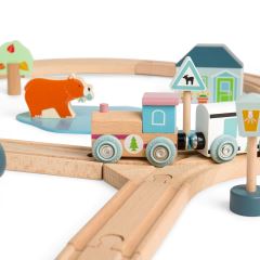 Bigjigs Toys Dřevěná vláčkodráha u lesa (6)