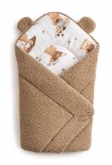 Beránková zavinovačka bavlna/beránek, boucle - Kouzelný méďa, hnědá