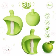 Silikonové kousátko 3D Apple, GiliGums, zelené