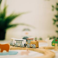 Bigjigs Toys Dřevěná vláčkodráha u lesa (3)