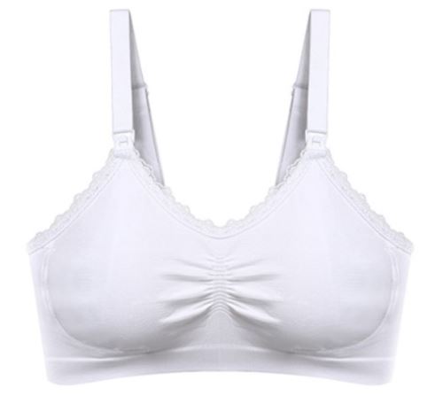 Kojící podprsenka s krajkou, bílá, E80-85 cm