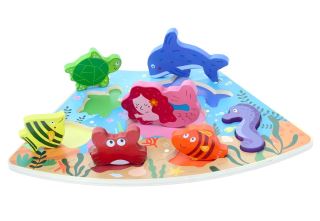 Dřevěné puzzle Podvodní svět propojitelné, 7 dílů (3)