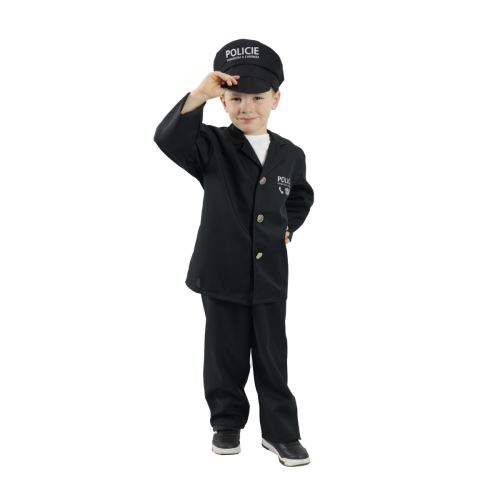 Dětský kostým policista s čepicí - český potisk (S) e-obal (519197)