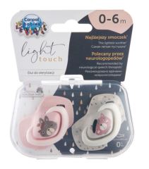 Canpol Babies 2 ks symetrických silikonových dudlíků, 0-6m, Bonjour Paris, růžová/šedá (4)