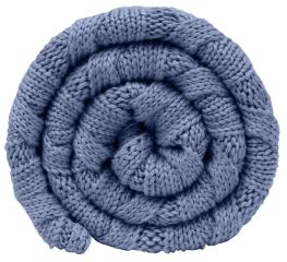 Bambusová dětská pletená deka Baby Nellys, vzor pletený cop, 80 x100 cm, jeans (3)