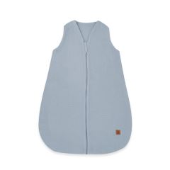 Letní spací vak pro miminko 74 cm – mušelín 100% bavlna, TOG 0,5–1 - modrý jeans