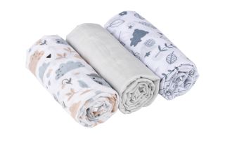 Mušelínové pleny 3ks Lux - Bunny, 70 x 80 cm, šedá, bílá