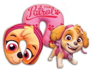 Dětský cestovní polštářek Paw Patrol do auta – opěrka hlavy, růžová