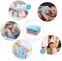 Nahřívací polštářek s višňovými pecičkami a levandulí Minky - šedý (3)