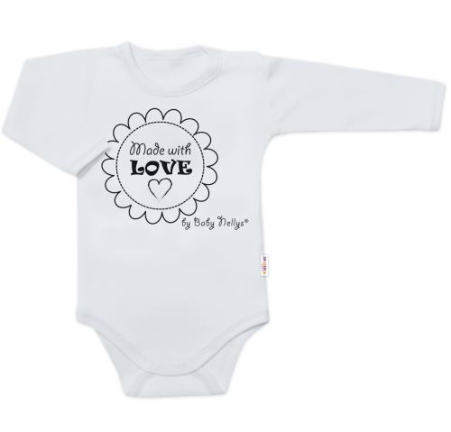 Body dlouhý rukáv Made with love, Baby Nellys, šedé (511413)