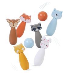 Adam Toys Dřevěné kuželky - Lesní zvířátka (2)