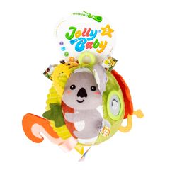 Jollybaby Senzorický plyšový míček Divočina s chrastítkem, zrcátkem a kousátkem 0m+