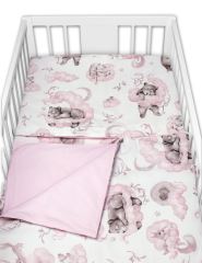 6-ti dílná výhod. sada s dárkem pro miminko Baby Nellys, 120x90 Zvířátka na mráčku, růžová (6)