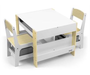 Sada nábytku pro děti - bílá, přírodní