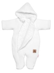 Zimní pletená kombinézka/overálek s kapucí Baby Nellys - bílá (3)