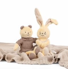 CHICCO plyšový králíček s chrastítkem My Sweet Doudou - krémový (2)