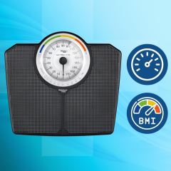 Klasická mechanická analogová koupelnová váha s BMI do 180 kg černá (7)