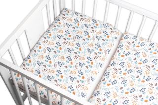 Povlečení do postýlky, 2D sada flanel - Louka, Baby Nellys, modrá/bílá (1)