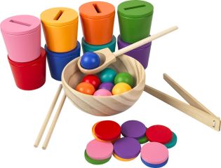 2Kids Toys Duhové kuličky, mince a kalíšky 8 barev (1)