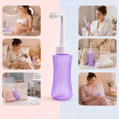 Poporodní lahvička na intimní hygienu s tryskou 340 ml, fialová (9)