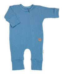 Rostoucí žebrovaný overálek, čepička a botičky, 3D, Nature -jeans (5)