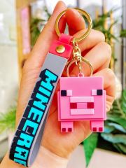 Dětská klíčenka Minecraft Prase s poutkem a karabinou (2)