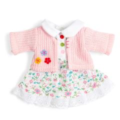 Bigjigs Toys Květinové růžové šaty a svetřík pro panenku 28 cm